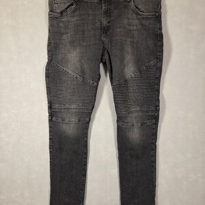 Raw X men's skinny fit moto biker jeans.  With a ribbed design (M289)